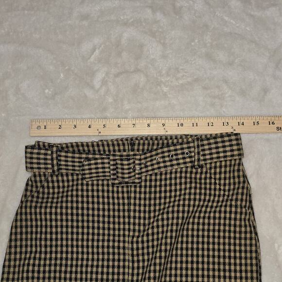 Hollister Women’s XS Plaid Mini Skirt Ultra High-Rise Houndstooth Belt Tan Black - Picture 6 of 7